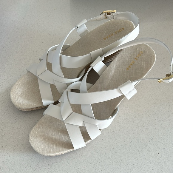 Cole Haan white wedge sandals size 11 - Picture 5 of 8